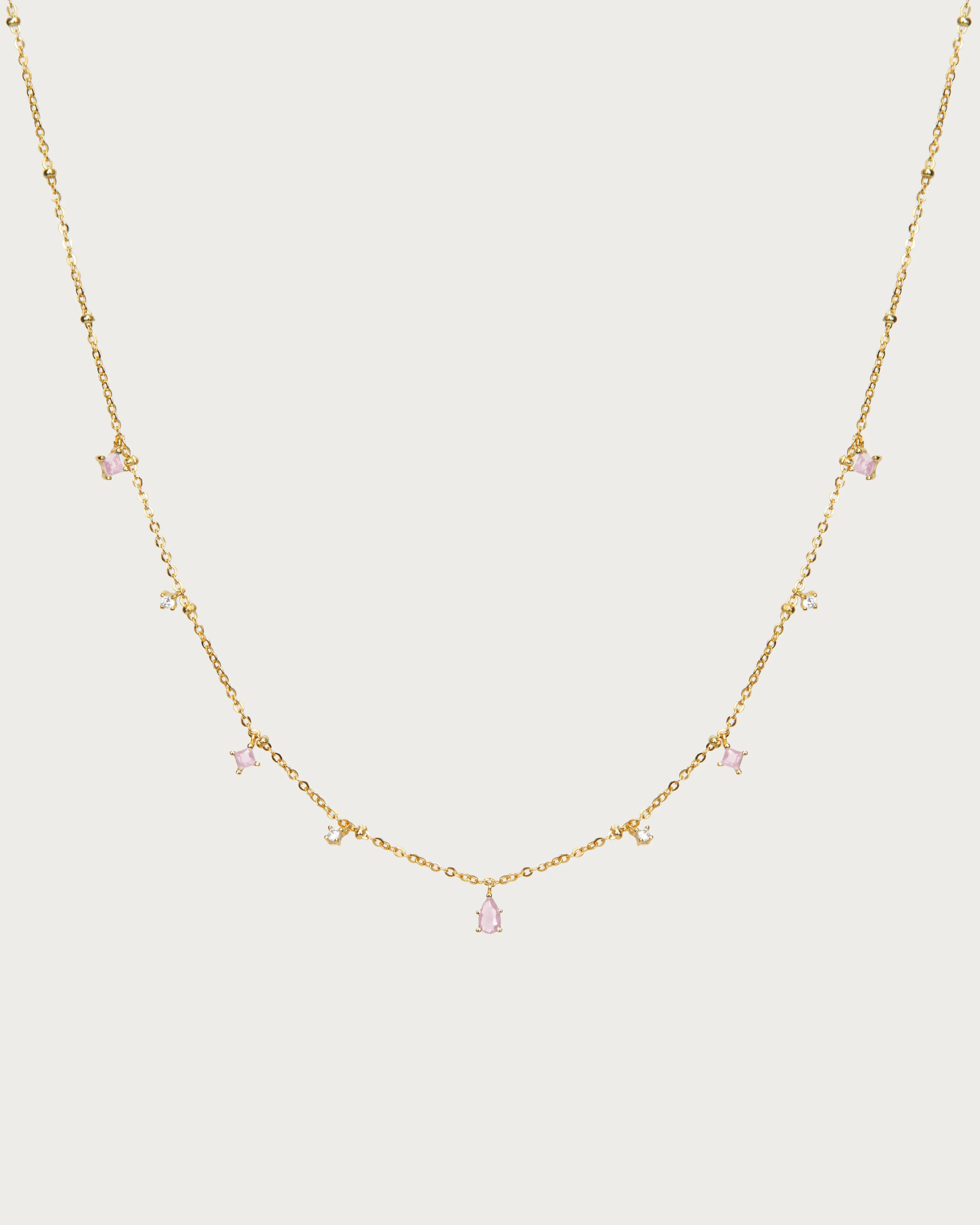 Silver Elysee Necklace in Pink