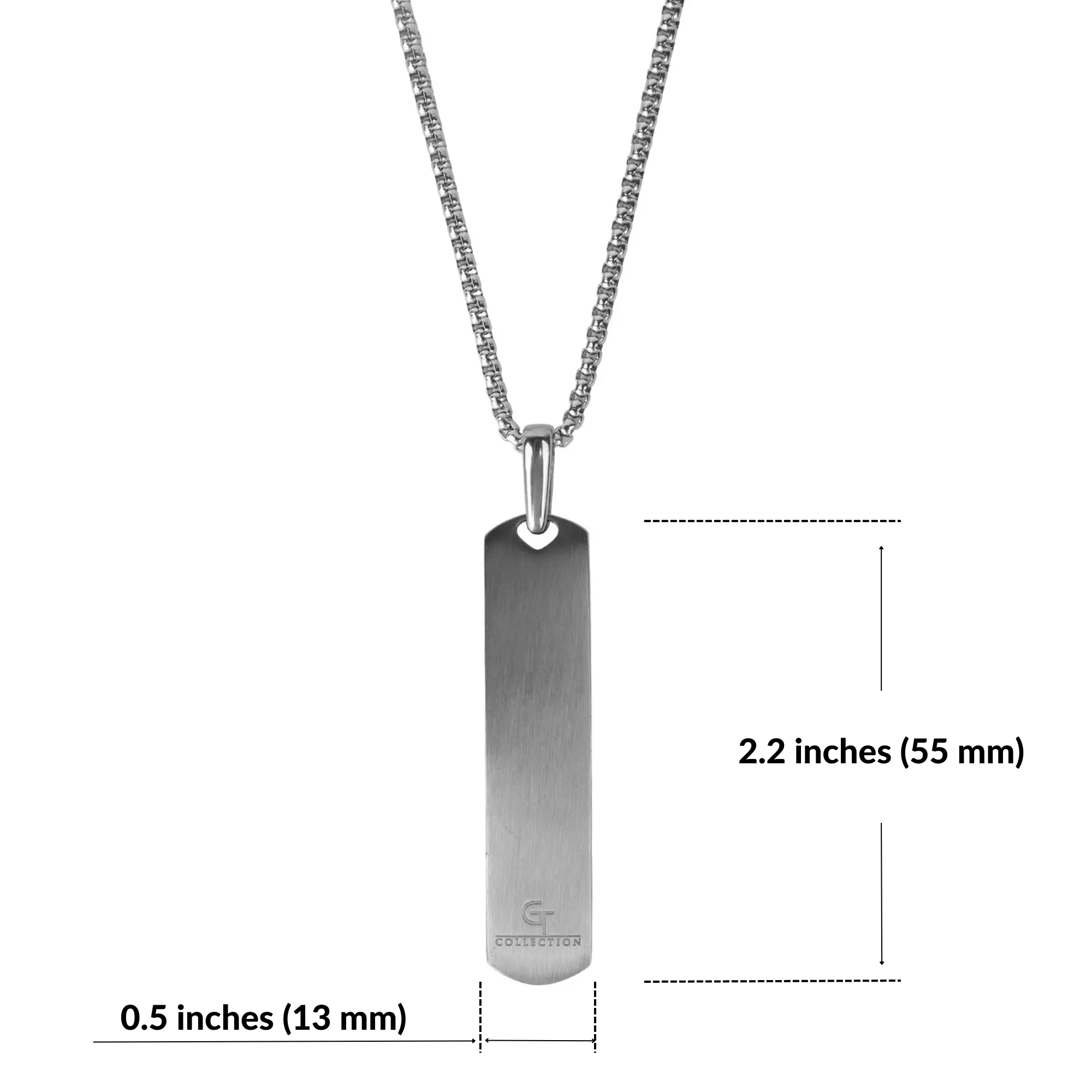 Silver Necklace with Black Zircon Pendant