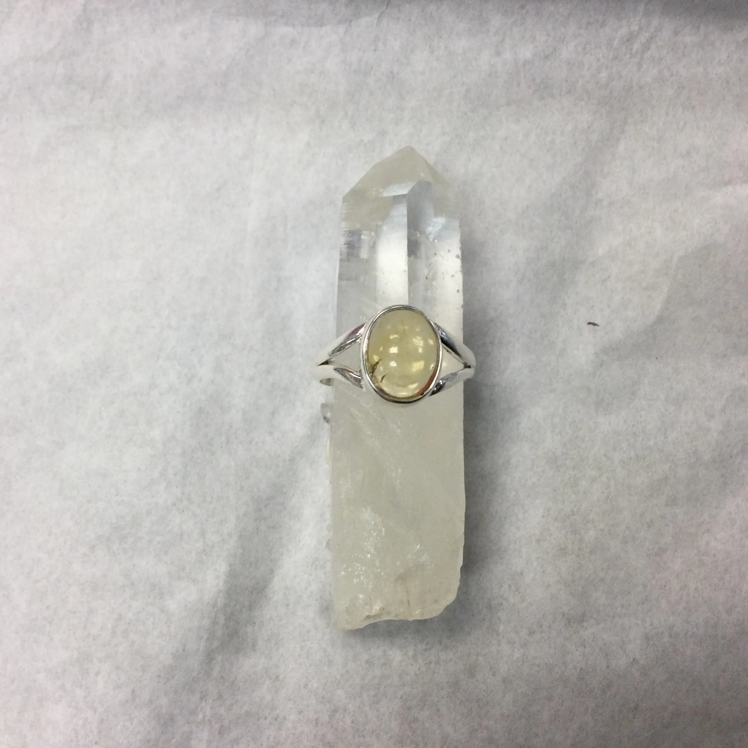 Silver Oval Cut Citrine Ring