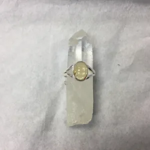 Silver Oval Cut Citrine Ring