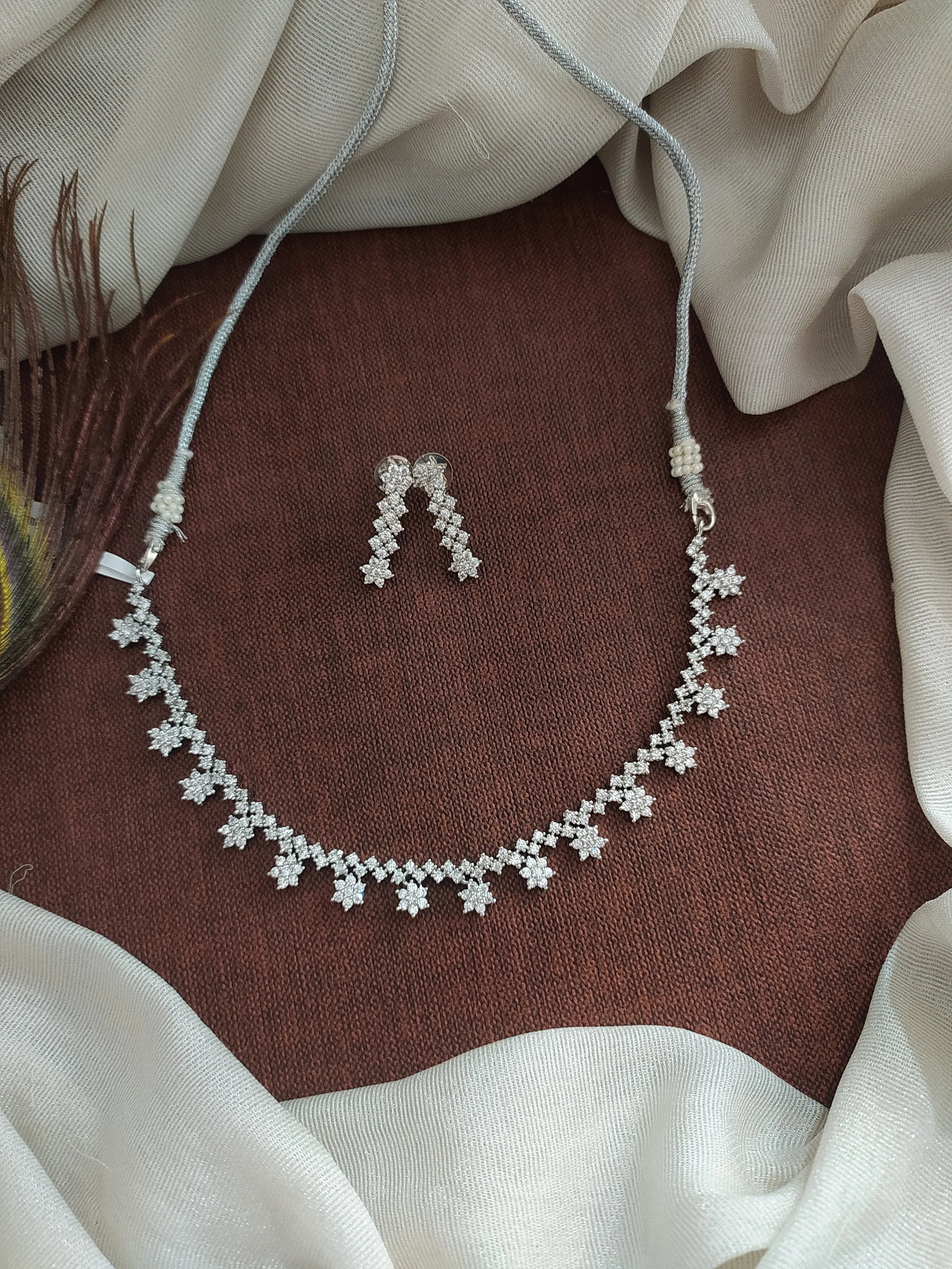Single Layer Star Design Zircon Necklace Set