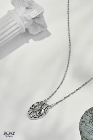 Snake Green Eye Necklace