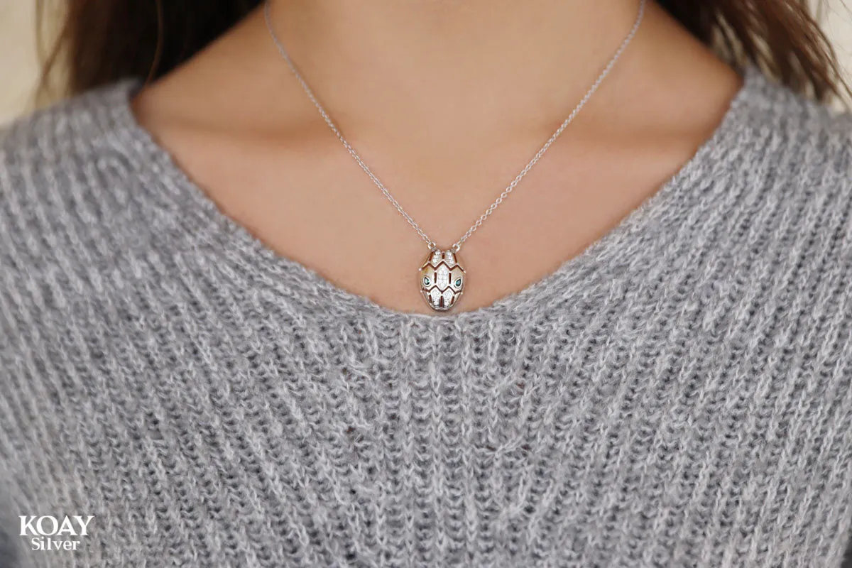 Snake Green Eye Necklace