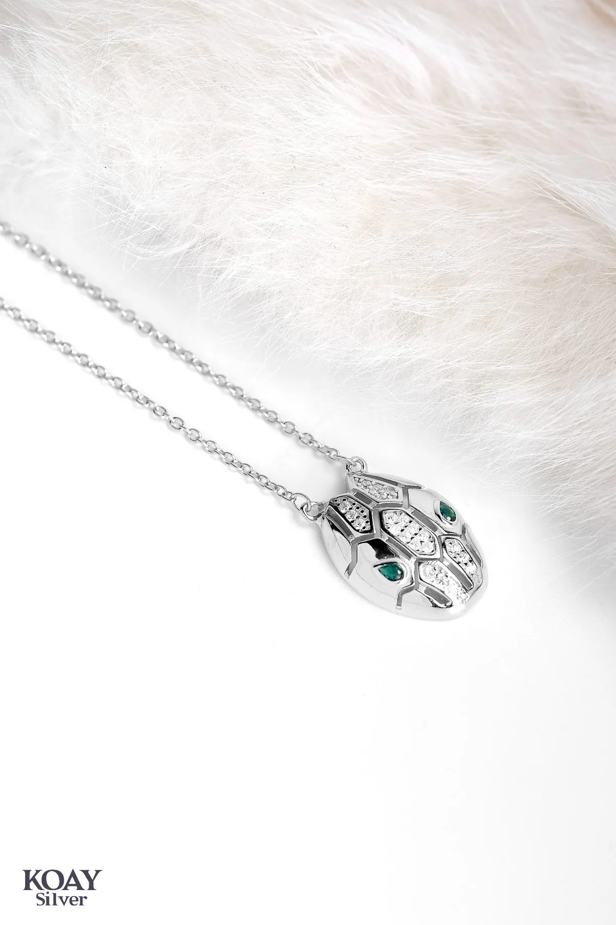 Snake Green Eye Necklace