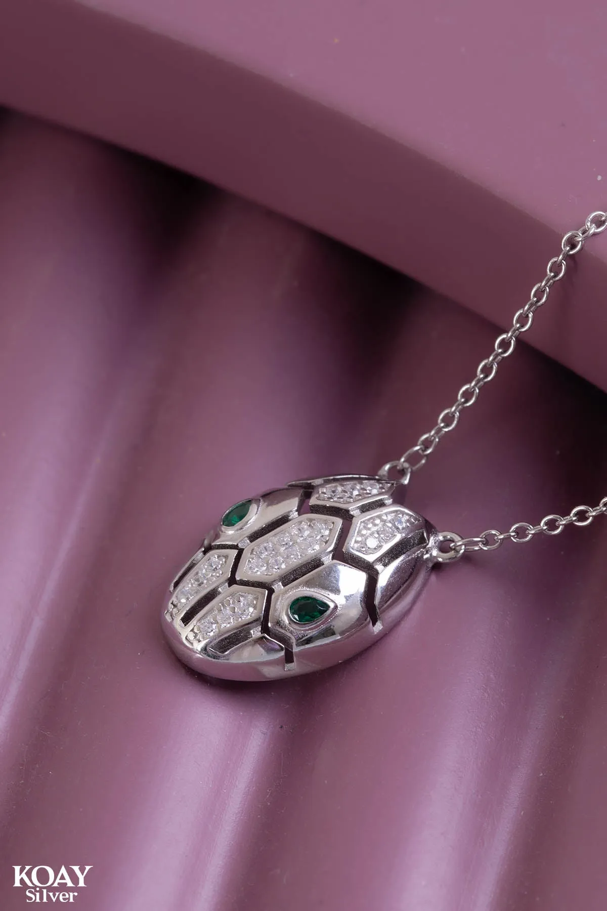 Snake Green Eye Necklace