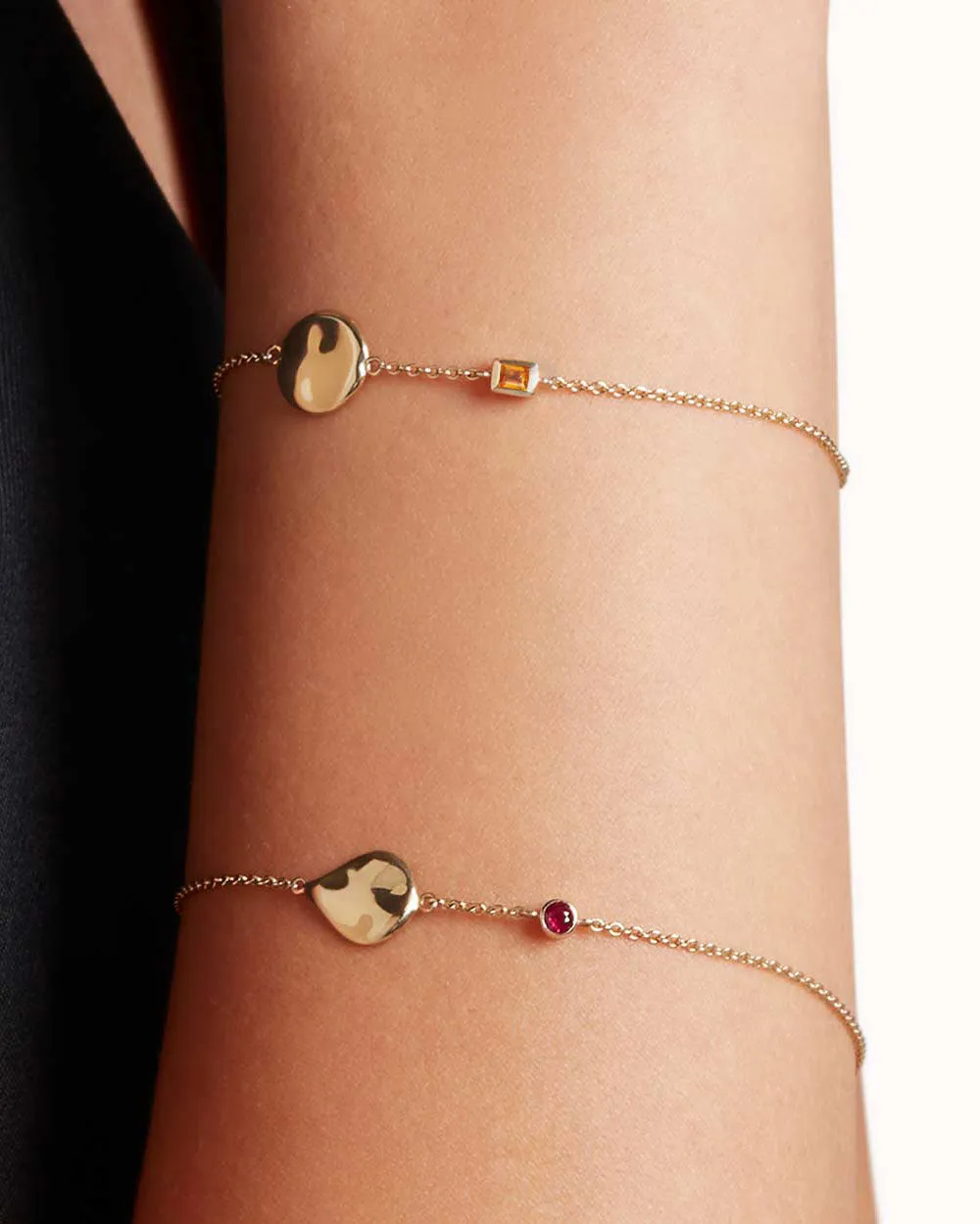 Solid Gold Citrine November Birthstone Bracelet