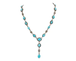 Sonoran Rose Turquoise Lariat Necklace | Etta Endito