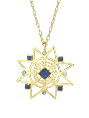 Star Lapis and Turquoise Pendant Necklace