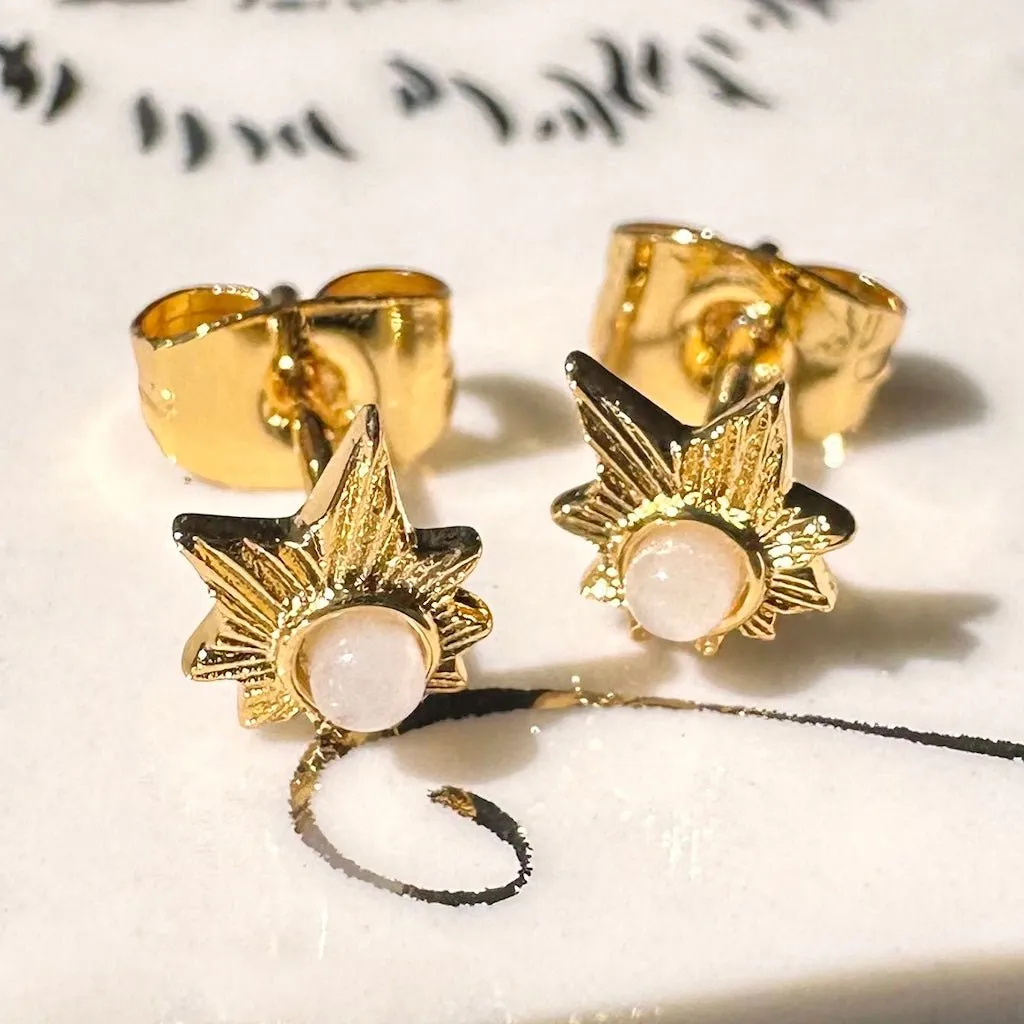 Starburst Starseed Moonstone Studs