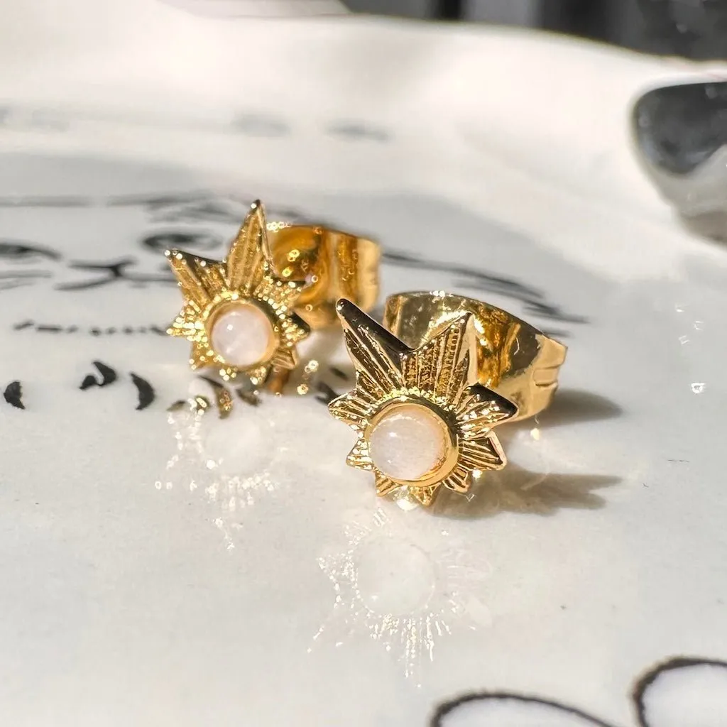 Starburst Starseed Moonstone Studs