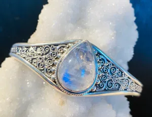 Swirling Moonstone Goddess Cuff