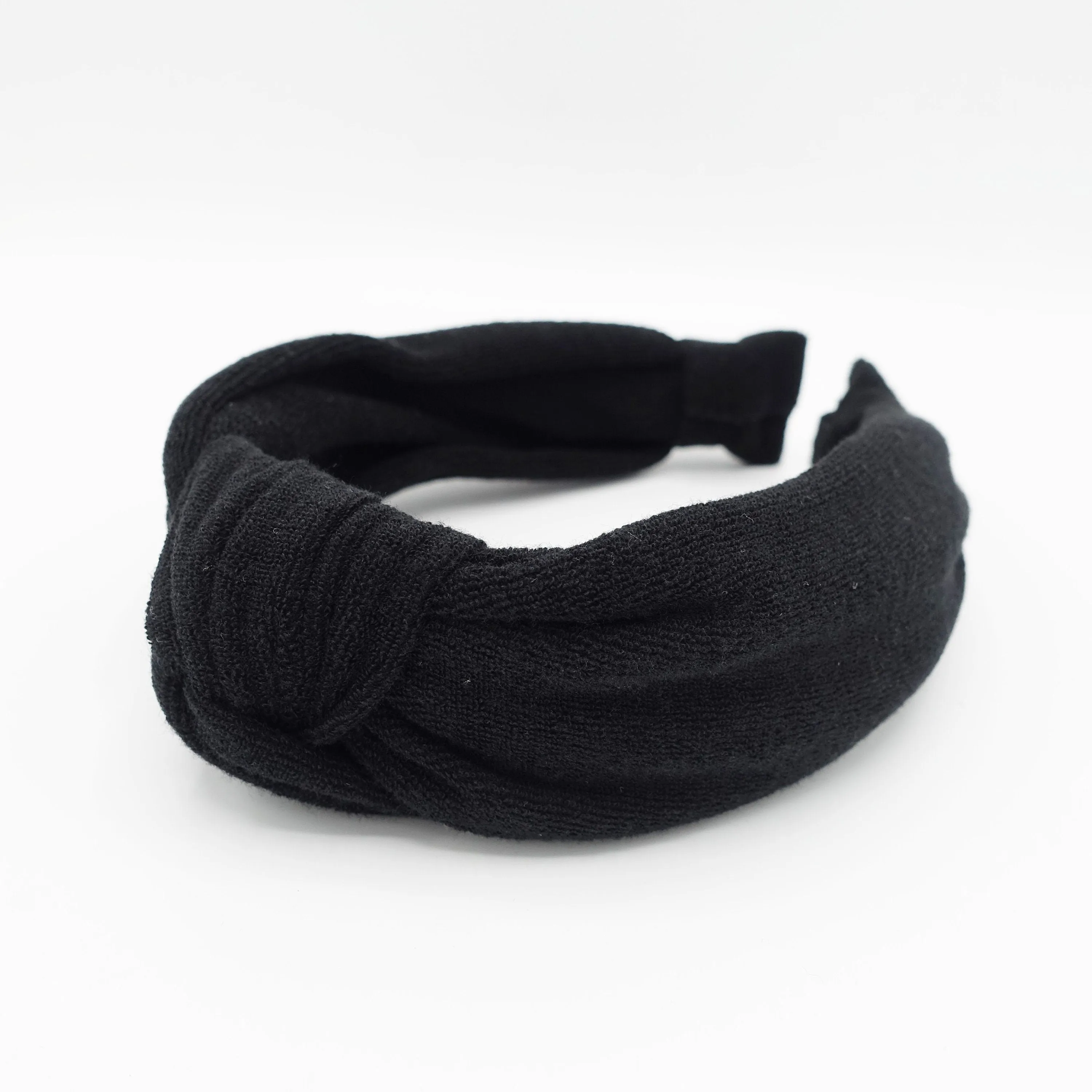 terry cloth top knot headband cozy fashion hairband for women