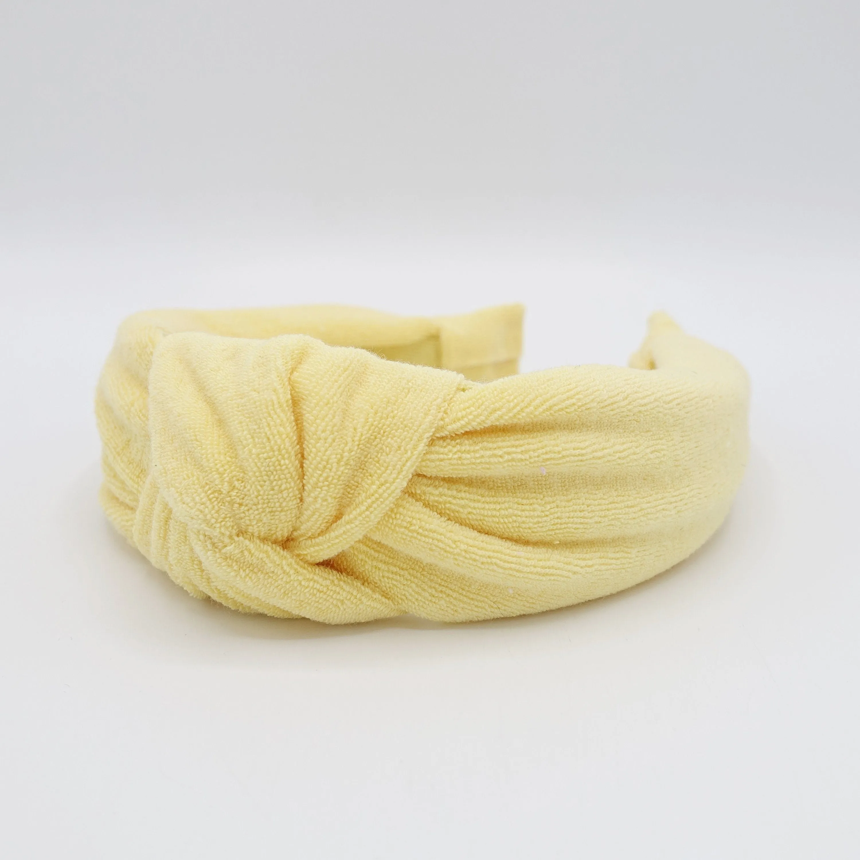terry cloth top knot headband cozy fashion hairband for women