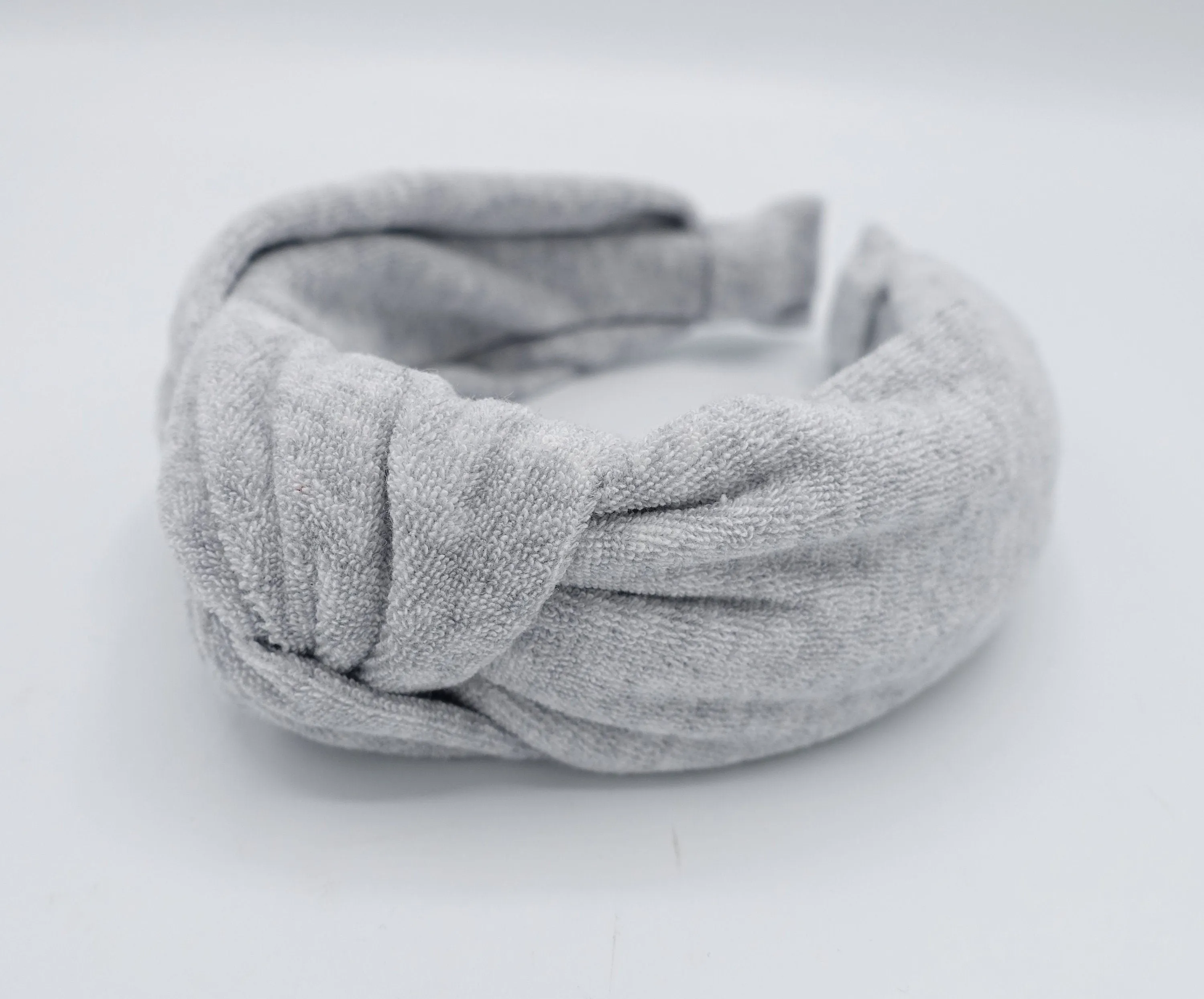 terry cloth top knot headband cozy fashion hairband for women