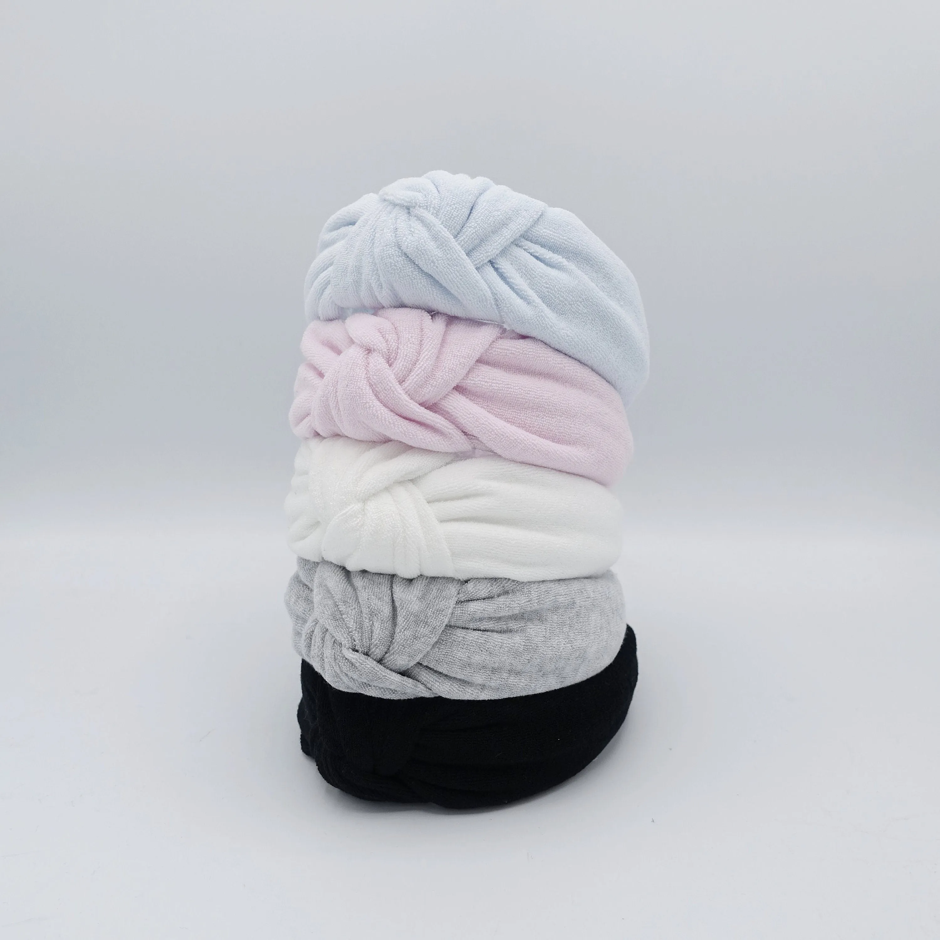 terry cloth top knot headband cozy fashion hairband for women
