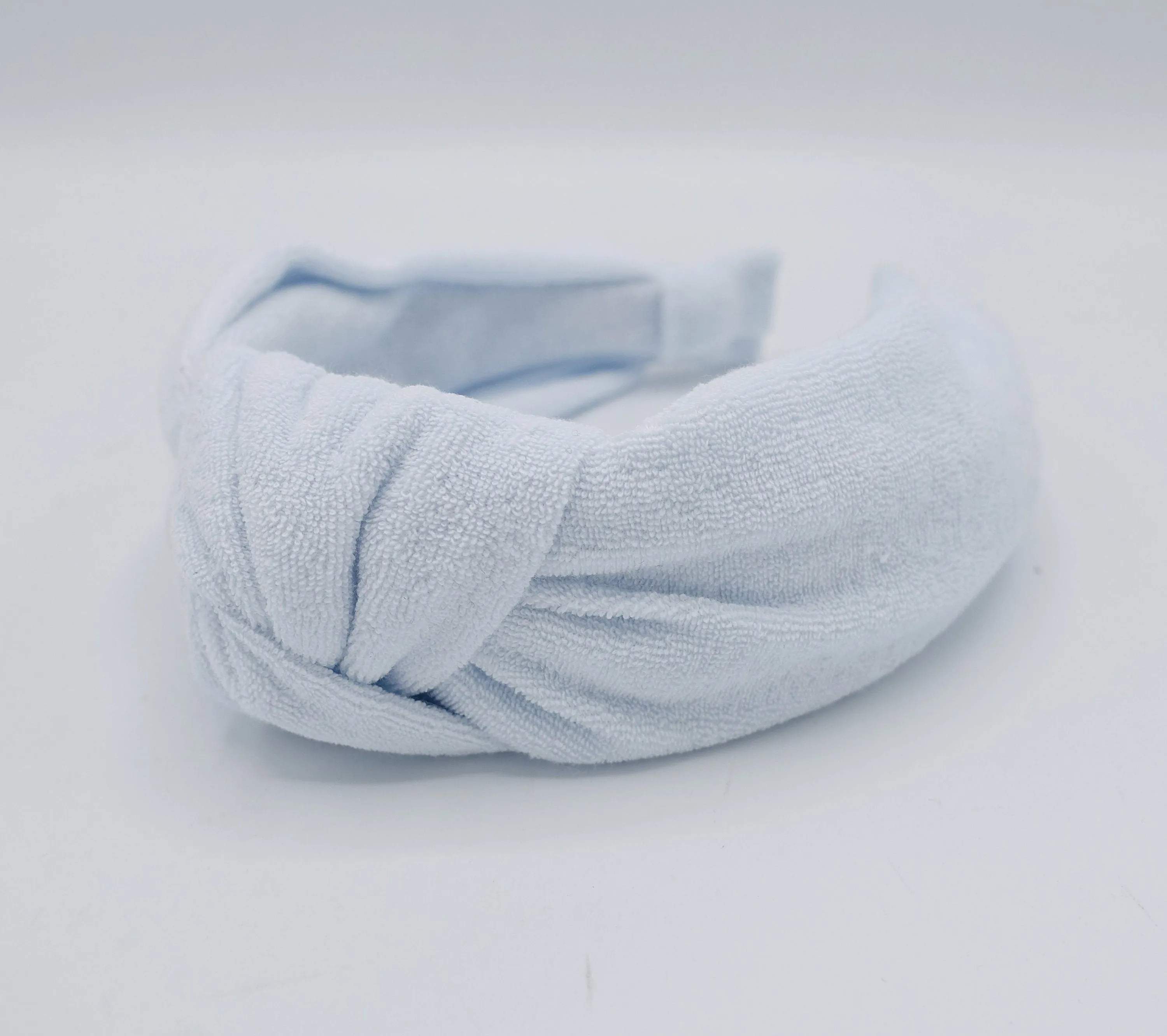 terry cloth top knot headband cozy fashion hairband for women