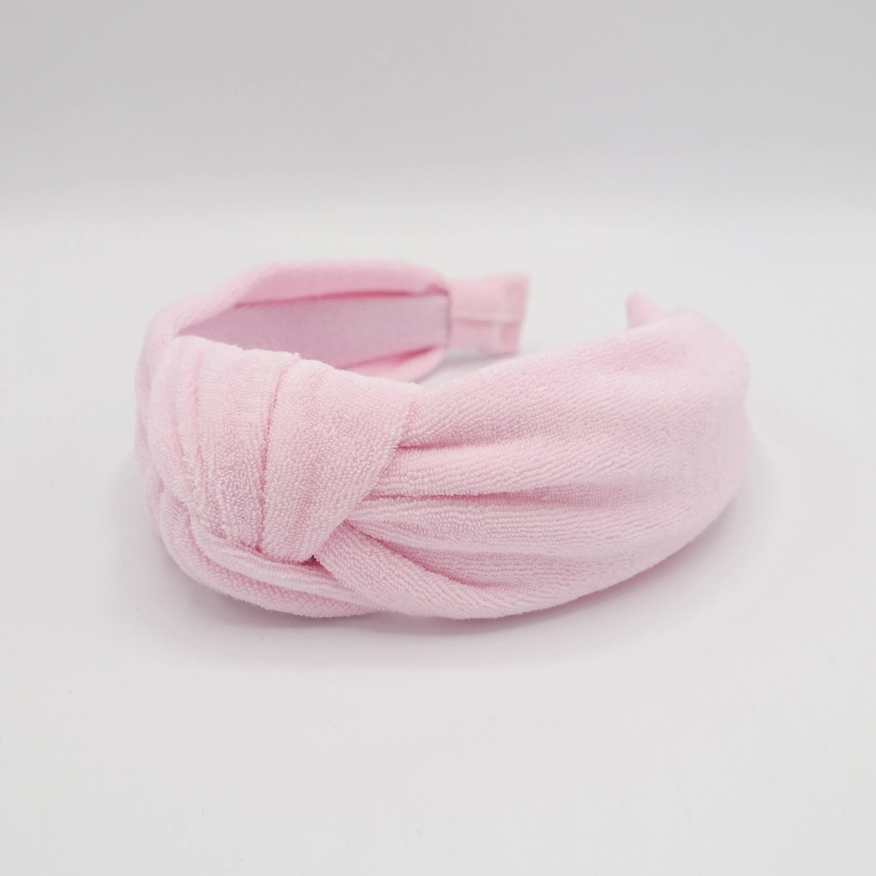 terry cloth top knot headband cozy fashion hairband for women