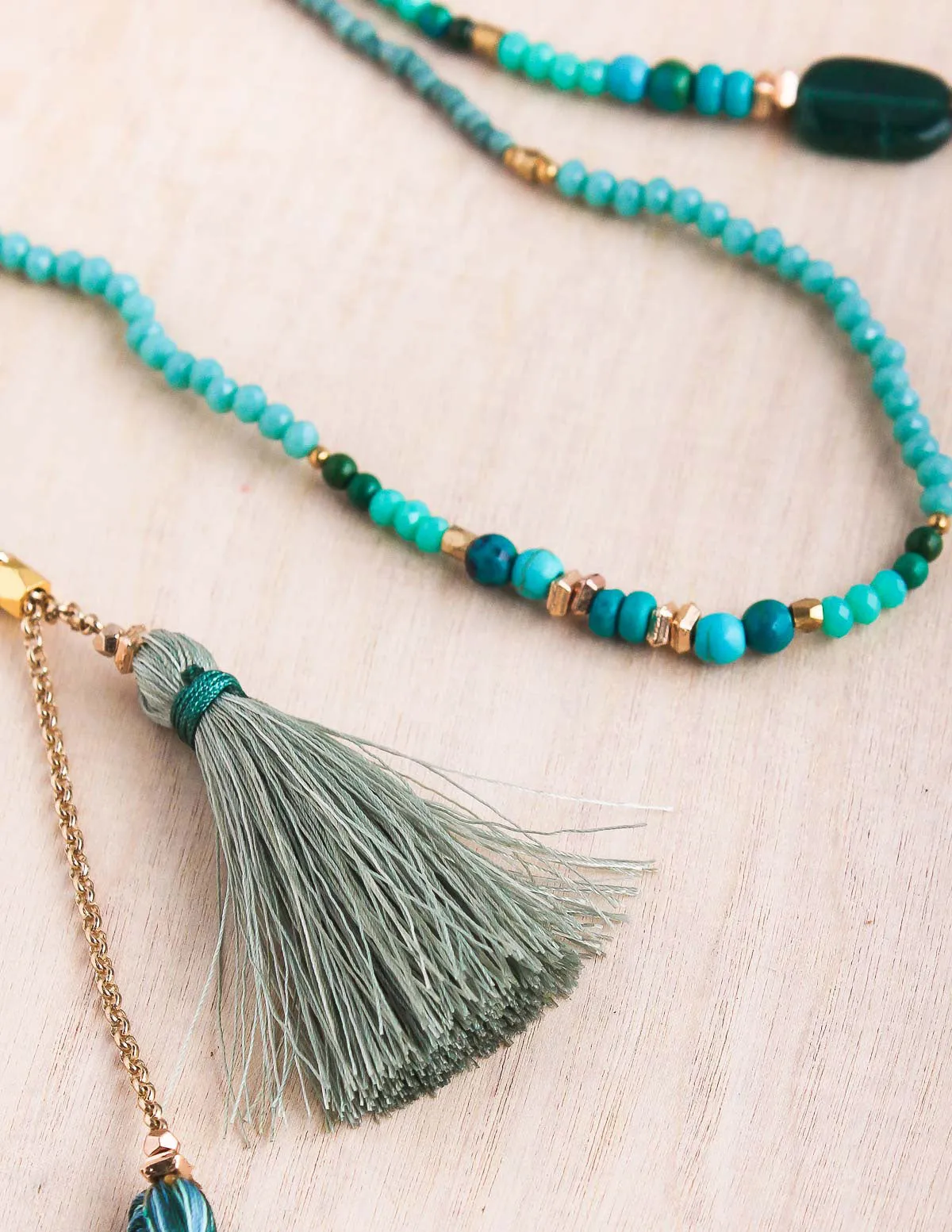 Thai Crystal Lariat Necklace