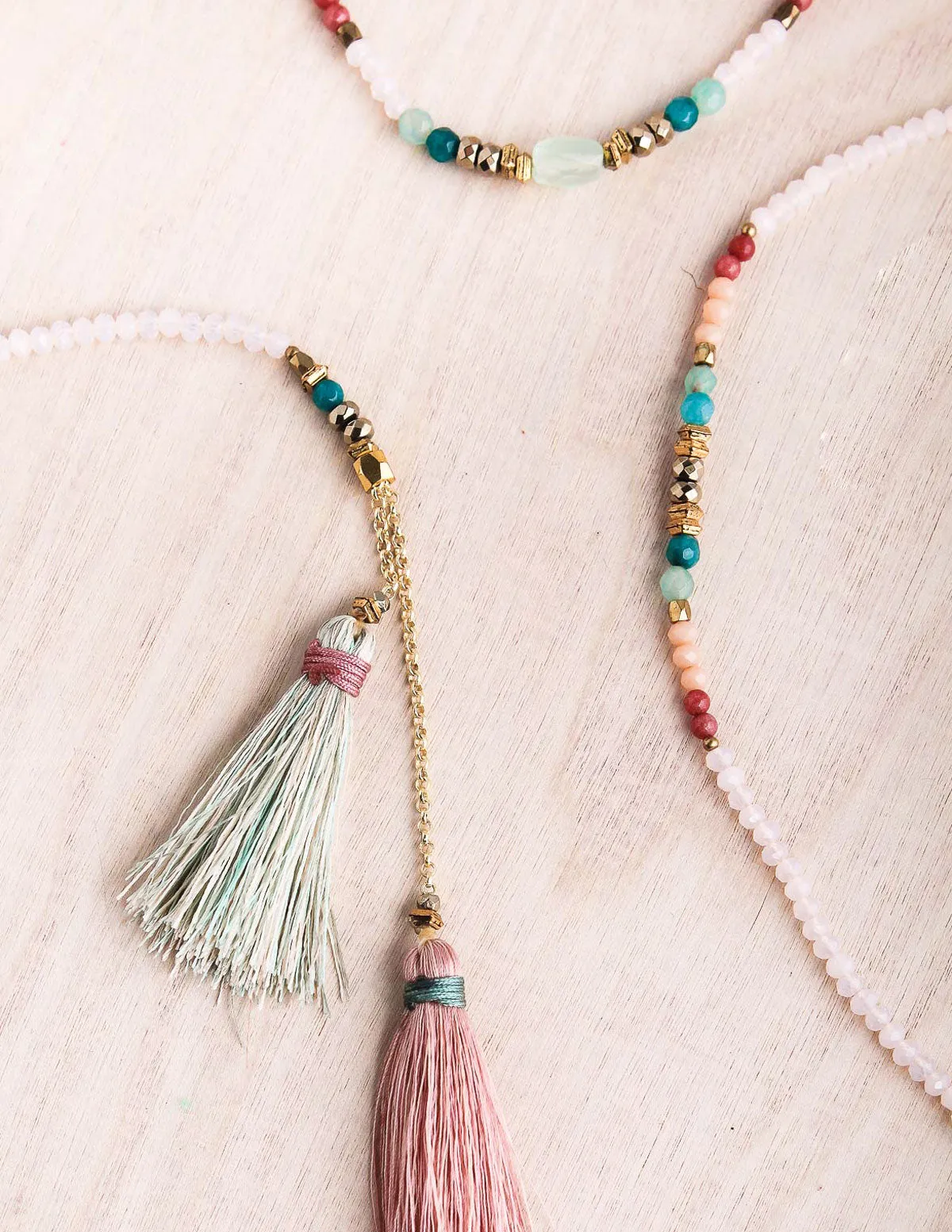 Thai Crystal Lariat Necklace