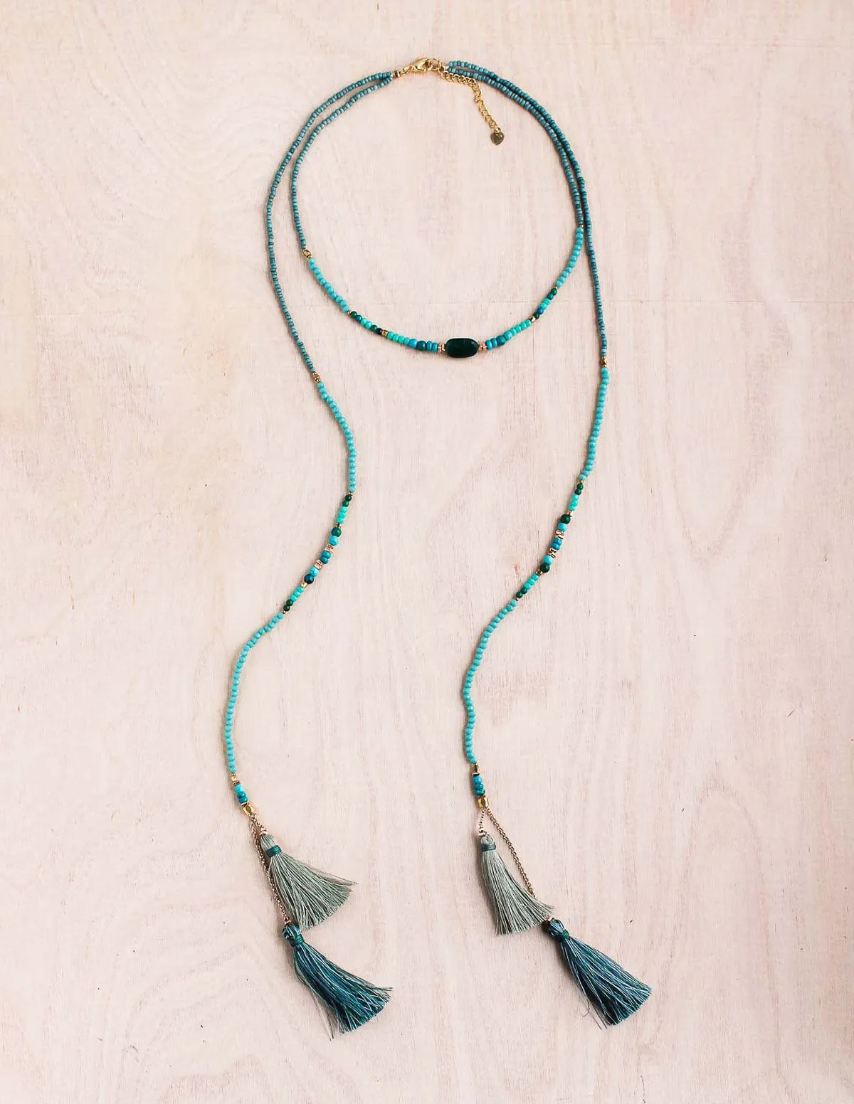 Thai Crystal Lariat Necklace