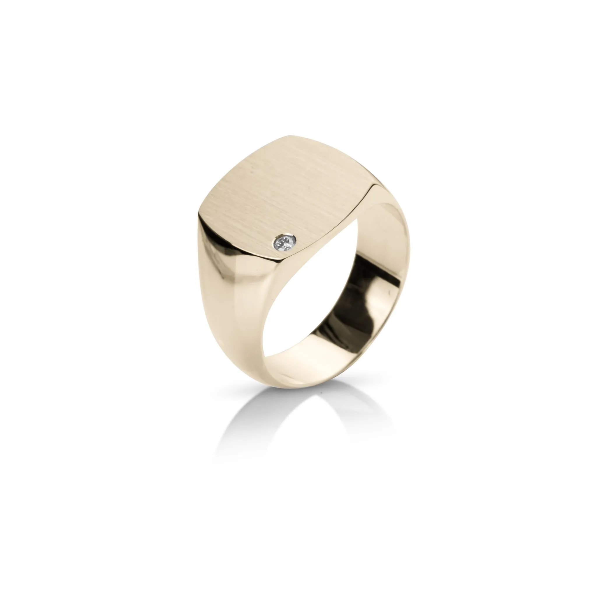 THE CUSHION SIGNET GOLD w/ Diamond