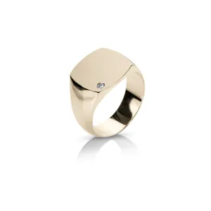 THE CUSHION SIGNET GOLD w/ Diamond