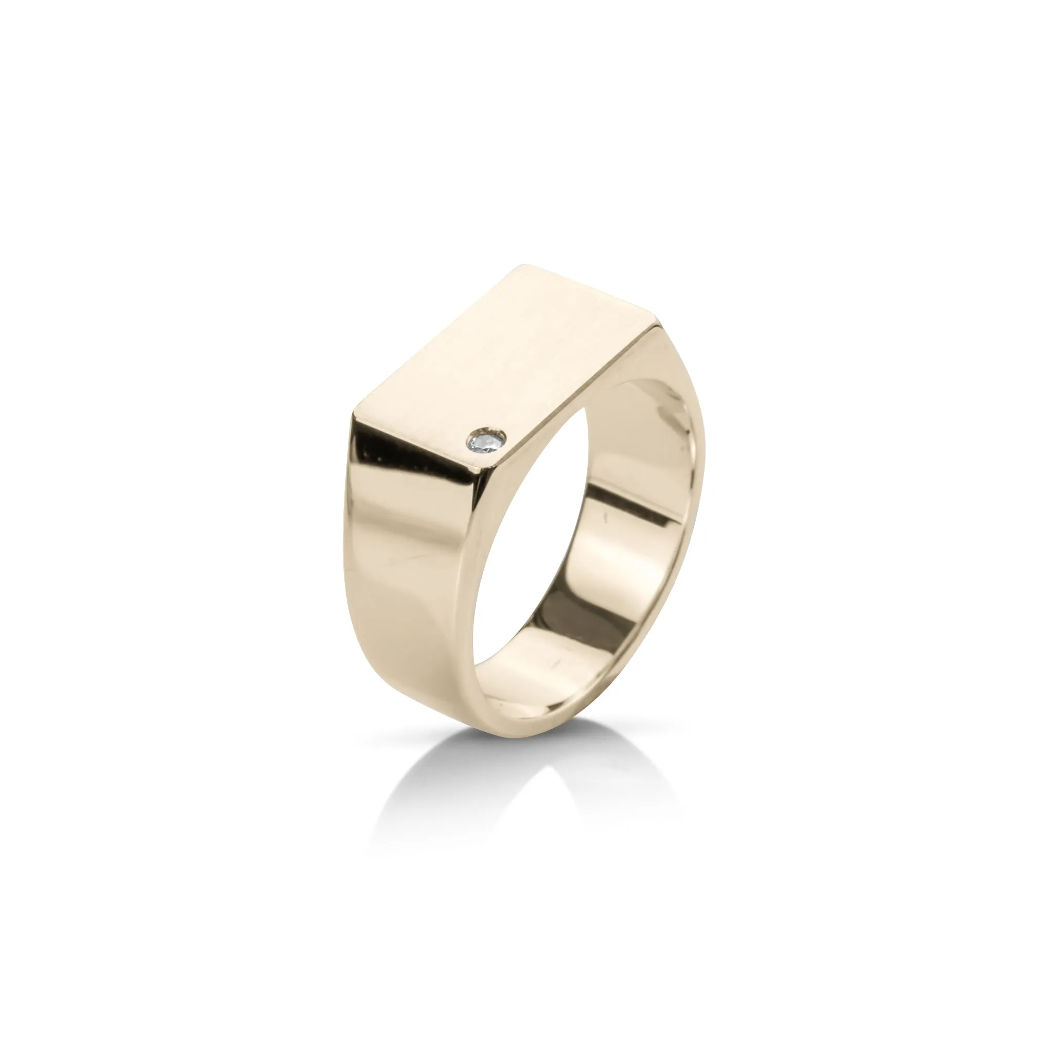 THE RECTANGLE SIGNET w/ Diamond | Member Discount