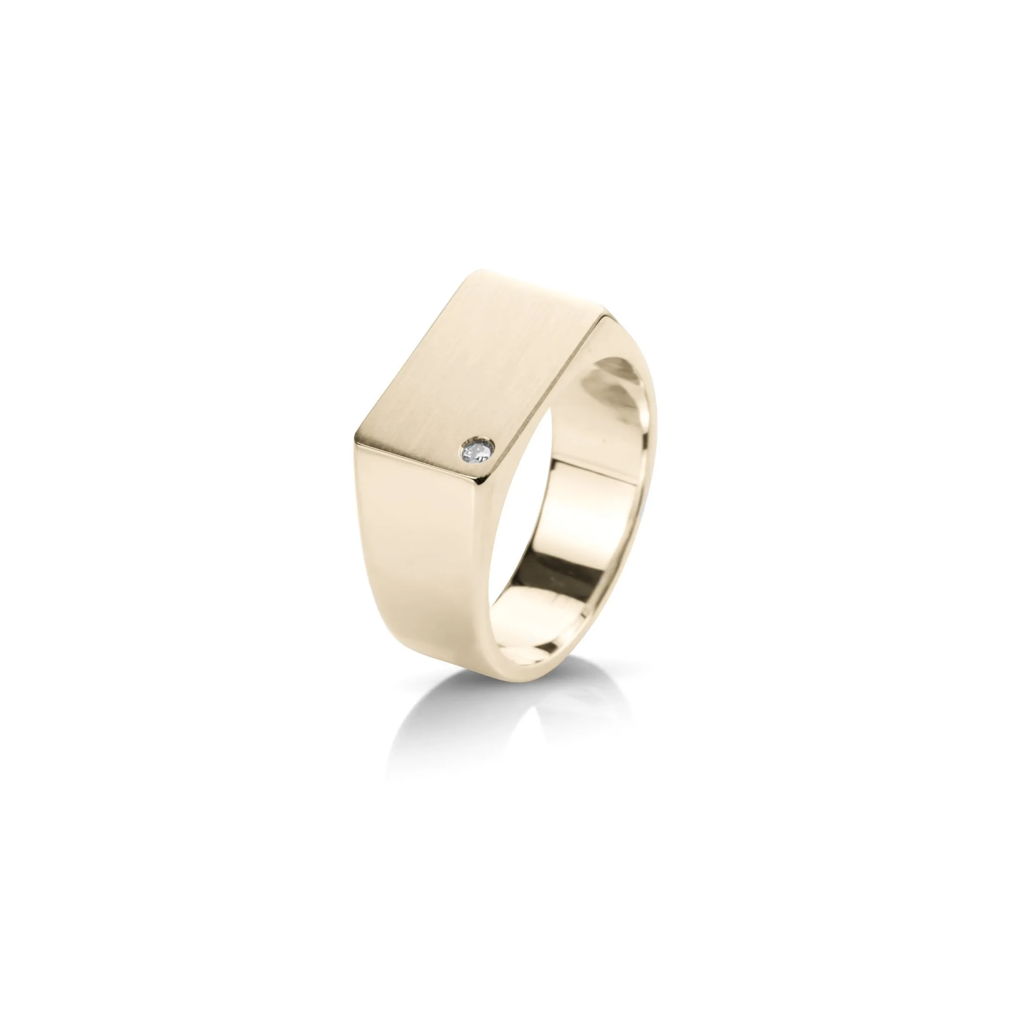 THE RECTANGLE SIGNET w/ Diamond | Member Discount
