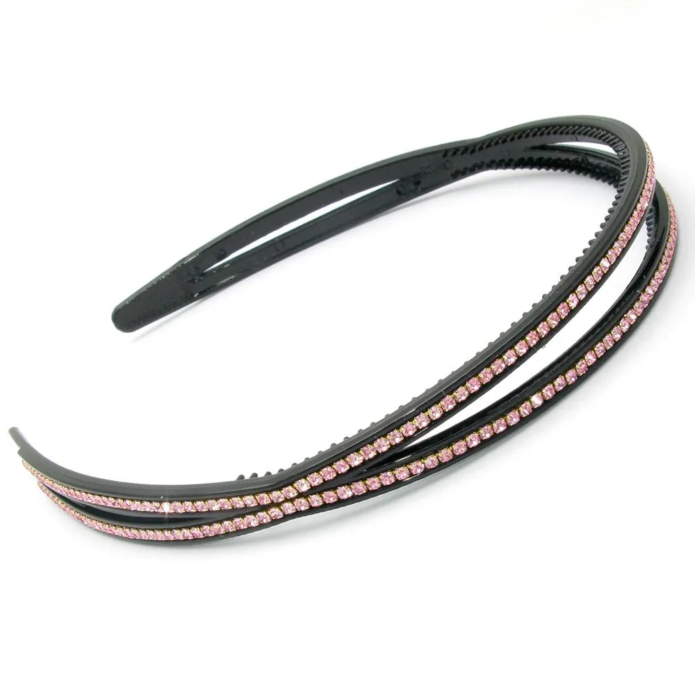 Thin Crystal Black Headband