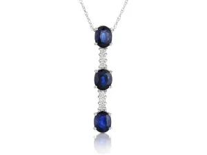 Triple Sapphire & Diamond Necklace