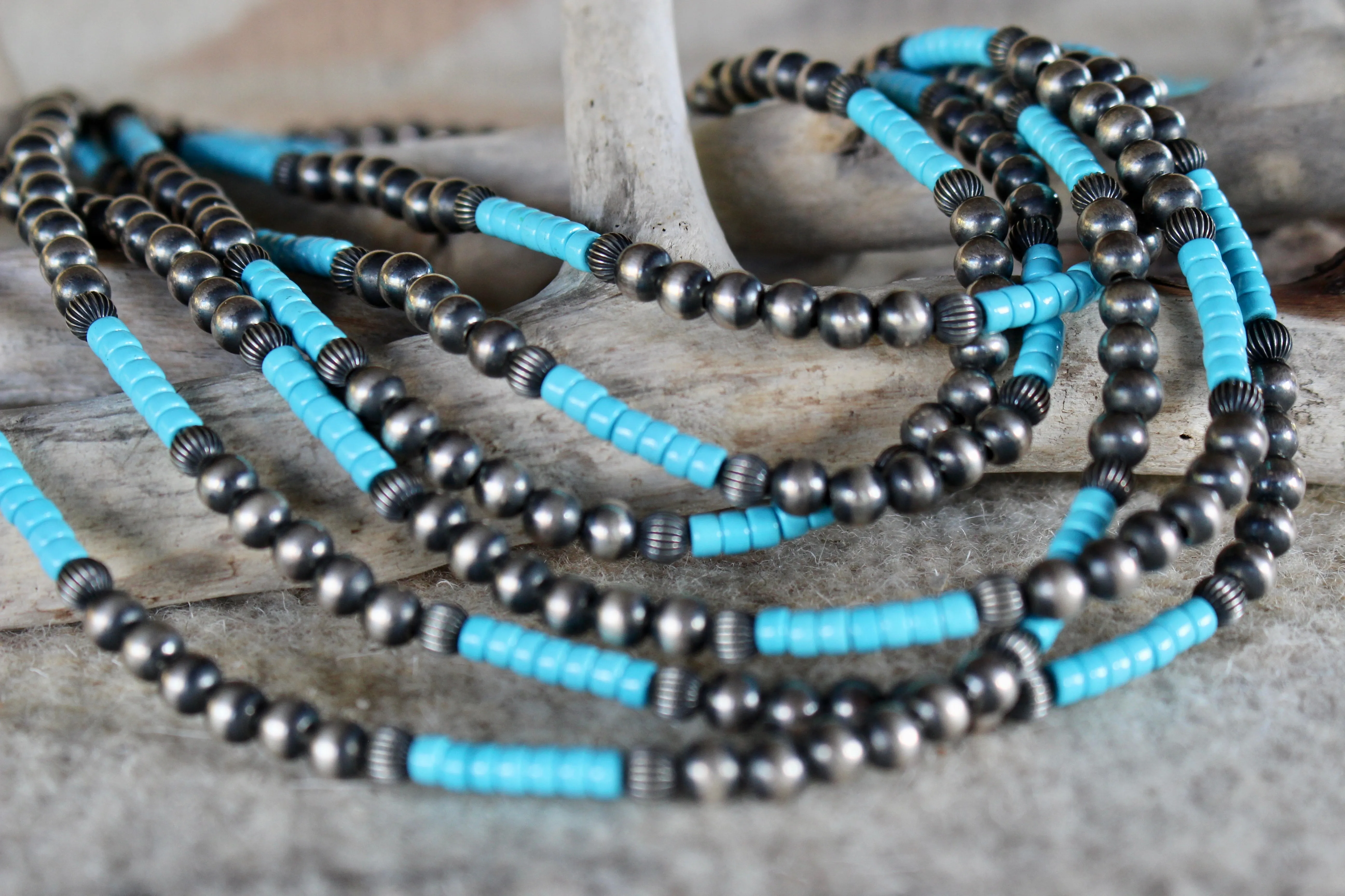Turquoise and Navajo Pearl Necklace