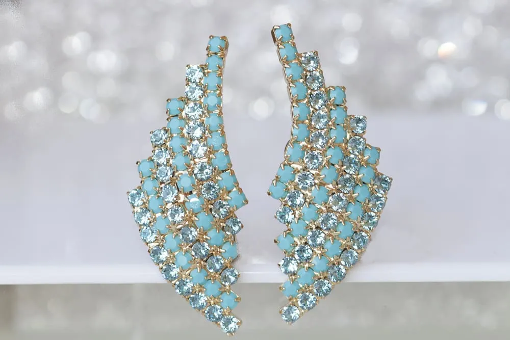 TURQUOISE AQUAMARINE EARRINGS