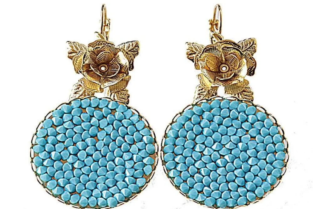 Turquoise Cluster Earrings