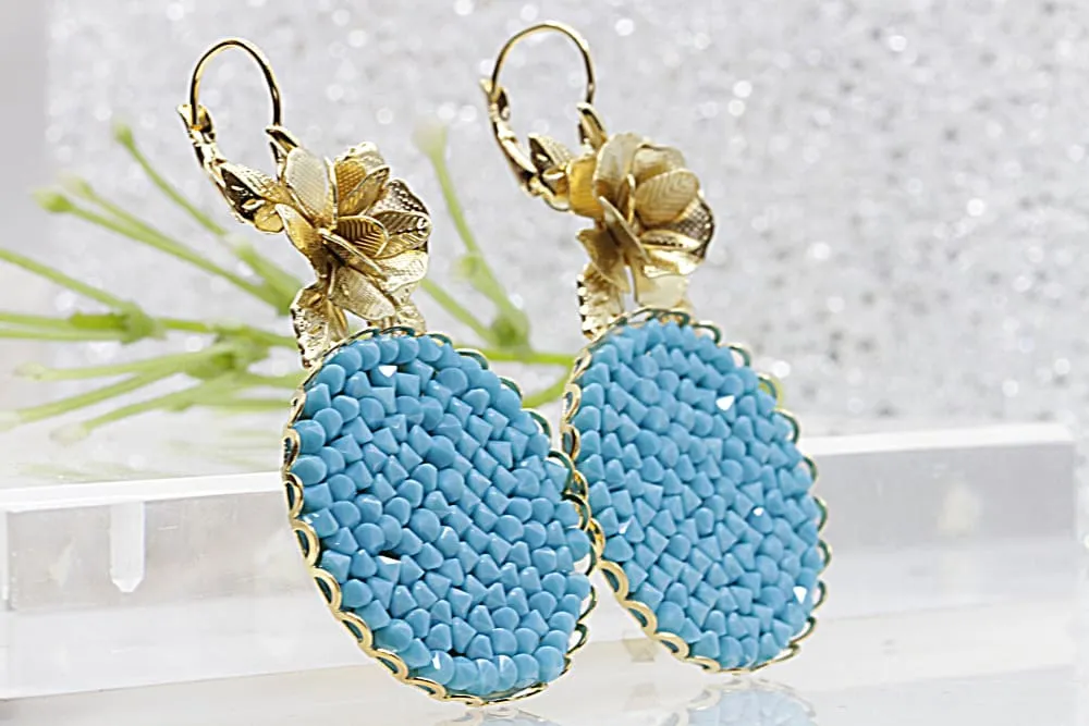 Turquoise Cluster Earrings