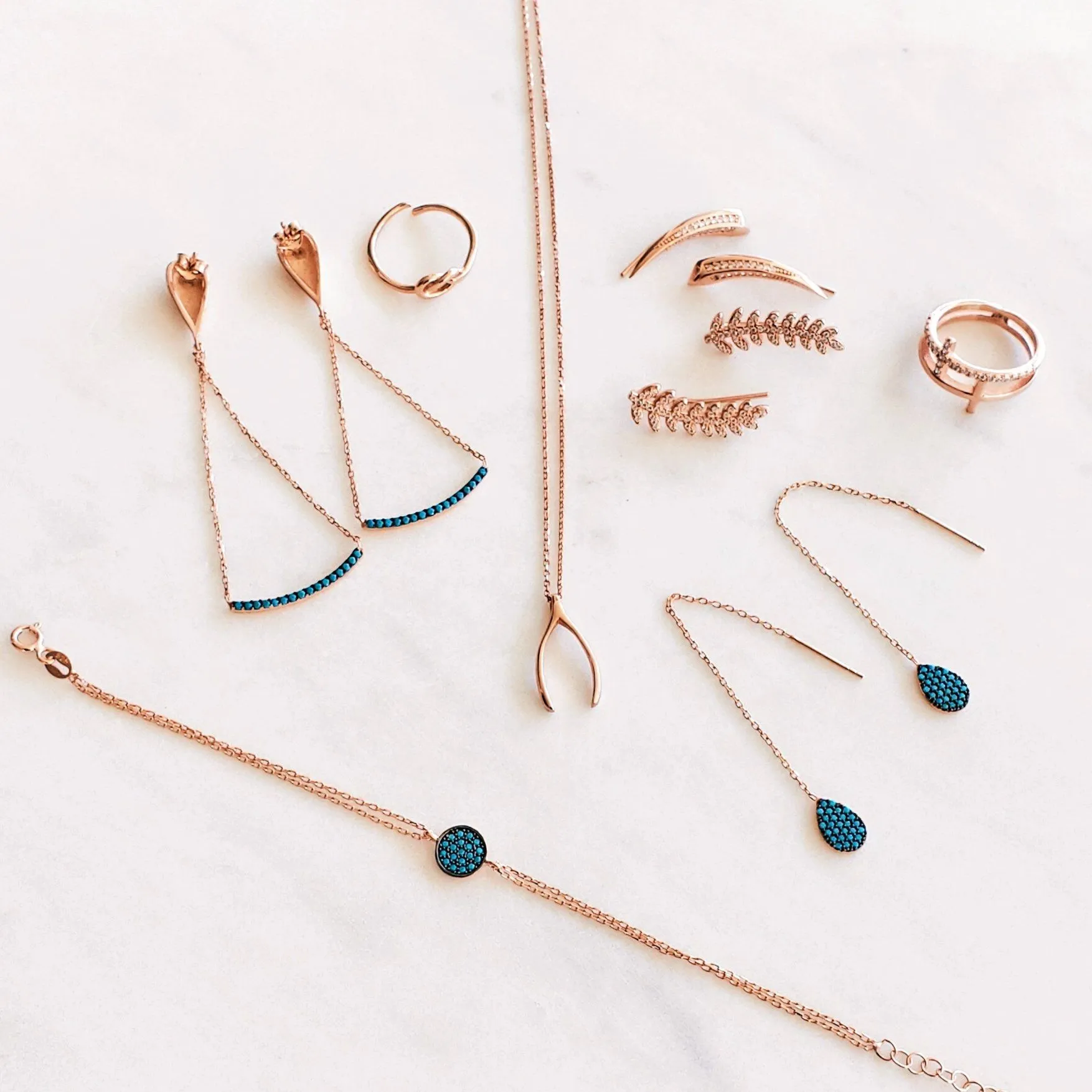 Turquoise Drop Earrings - Sterling Silver