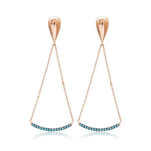 Turquoise Drop Earrings - Sterling Silver