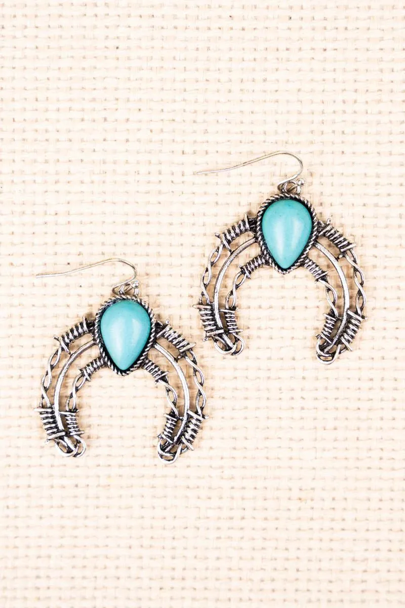 Turquoise Naja Barbed Wire Earrings