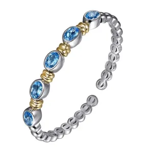 Two-Tone Blue Topaz Bangle