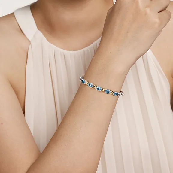 Two-Tone Blue Topaz Bangle