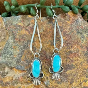 Tyrone Turquoise Sterling Silver Earrings by Mary Tso