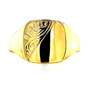 Vintage 9ct Yellow Gold Square Signet Ring
