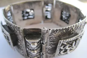 Vintage Egyptian Panel Bracelet with Arabic Calligraphy