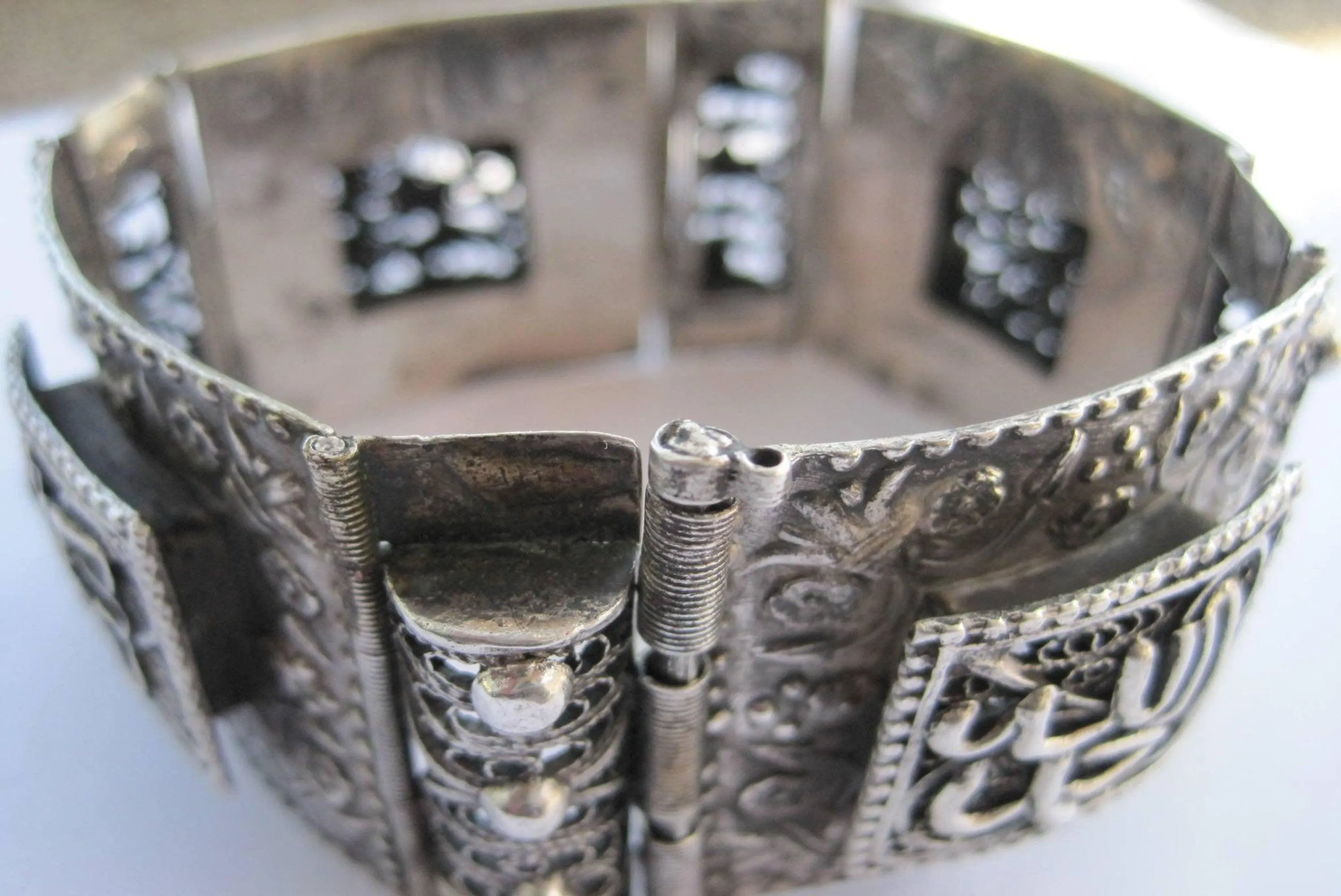 Vintage Egyptian Panel Bracelet with Arabic Calligraphy