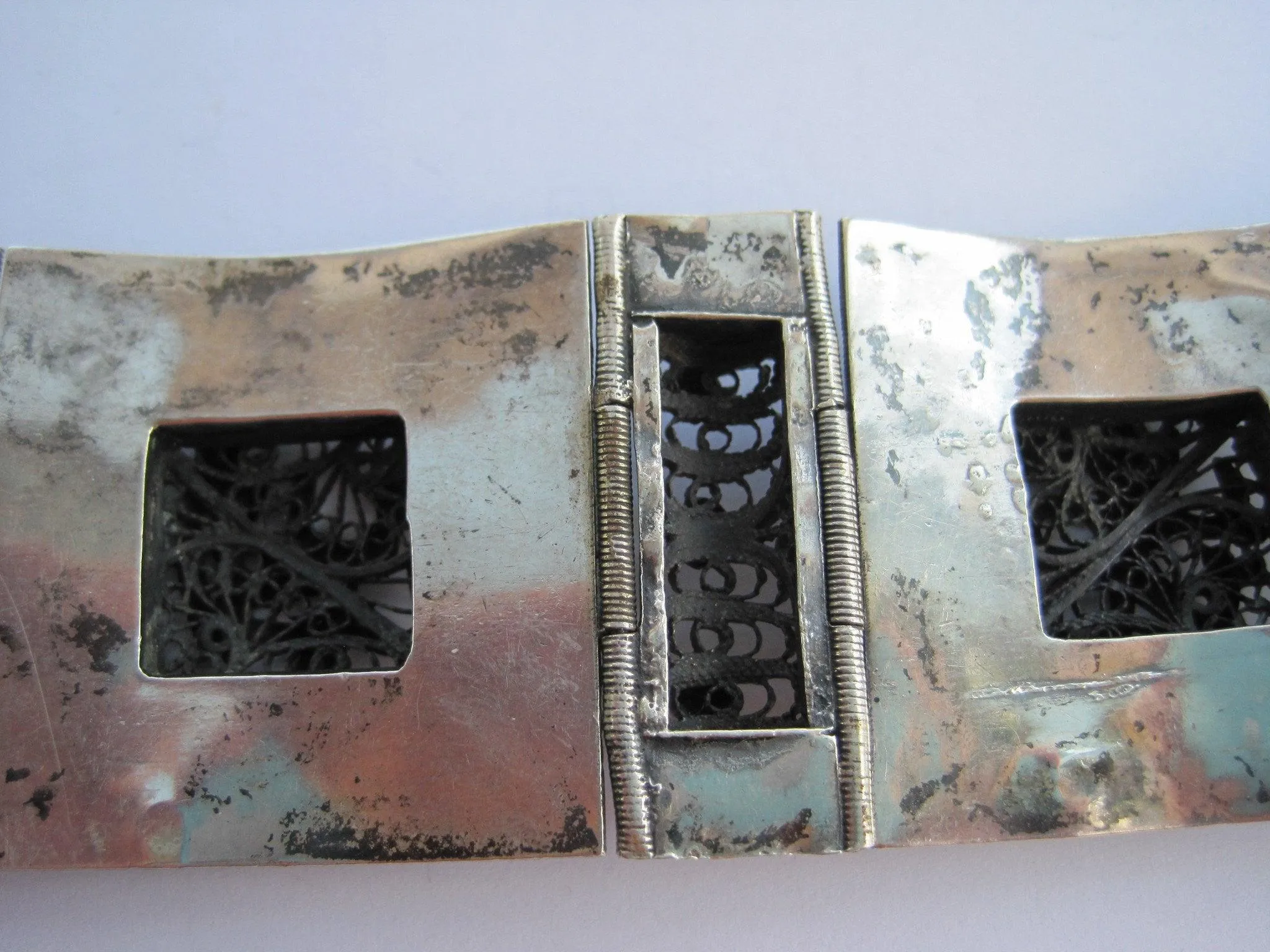 Vintage Egyptian Panel Bracelet with Arabic Calligraphy