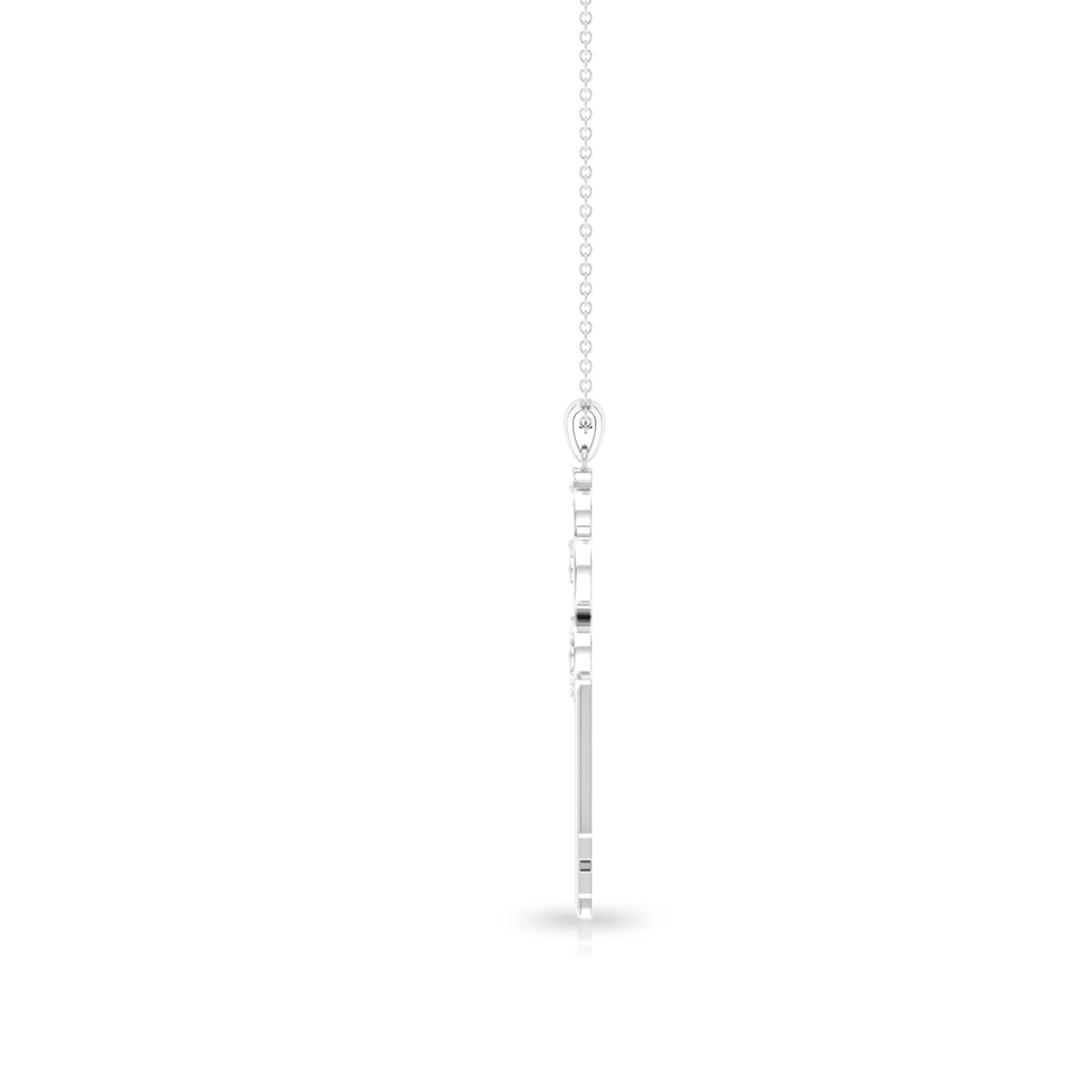 Vintage Inspired Cubic Zirconia Key Pendant Necklace