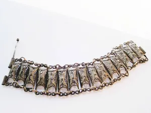 Vintage Turkish or Balkan Filigree Bracelet from the Late Ottoman Era
