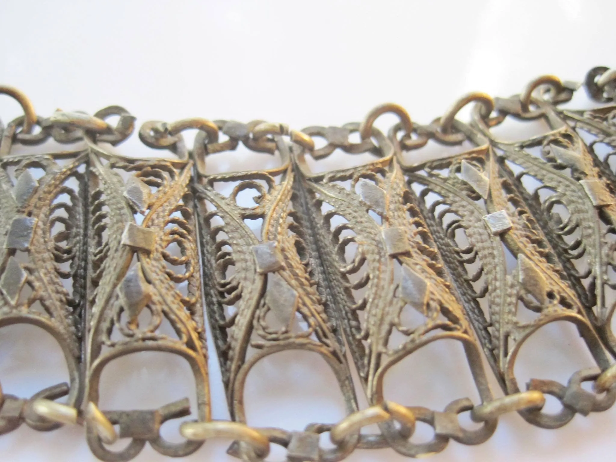 Vintage Turkish or Balkan Filigree Bracelet from the Late Ottoman Era