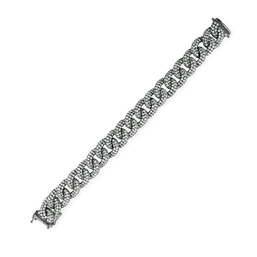 White Sapphire Curb Link Bracelet