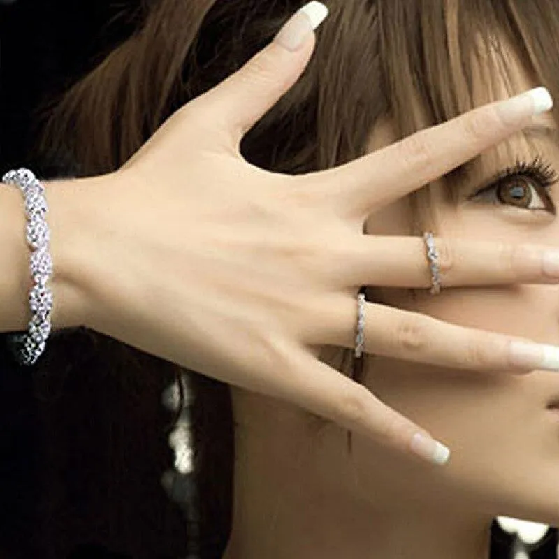Women Sterling Silver Creative Fashion Geometric Bracelet