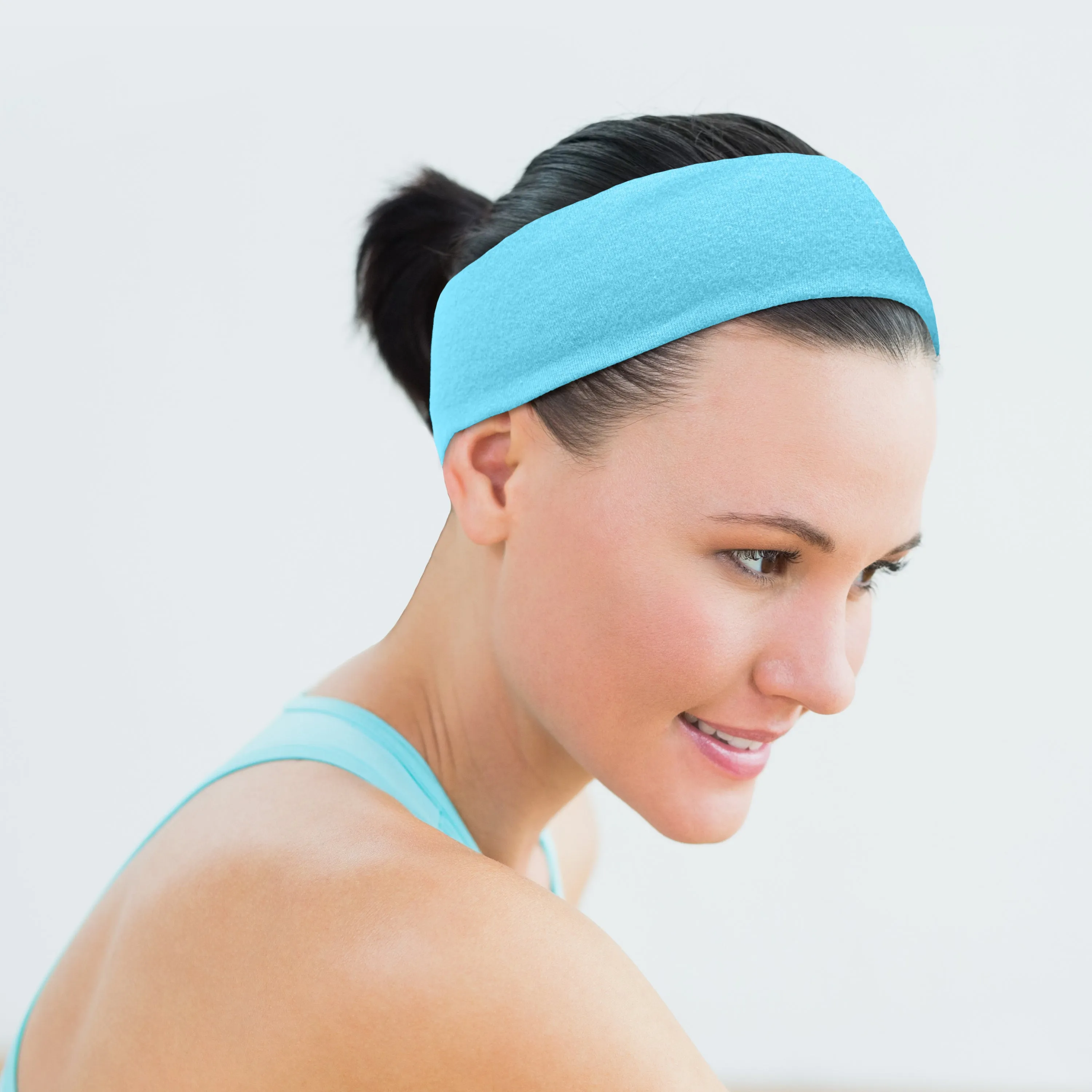 Women's Headbands Cotton Jersey 3" Wide Yoga Fitness Fashion Made in the USA Mocha